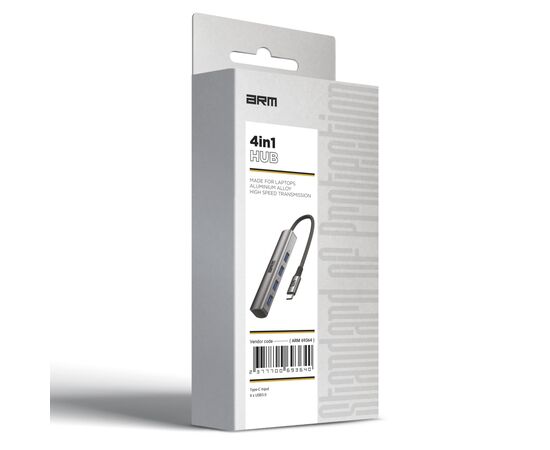 Концентратор Armorstandart USB-C to 4USB Grey (ARM69364), изображение 4 Концентратор Armorstandart USB-C to 4USB Grey (ARM69364), изображение 4