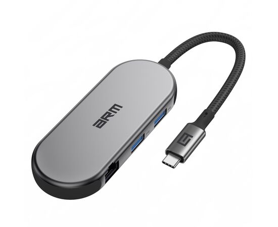 Концентратор Armorstandart USB-C to HDMI 4K, RJ45, PD, 2USB, SD, microSD Grey (ARM69365)