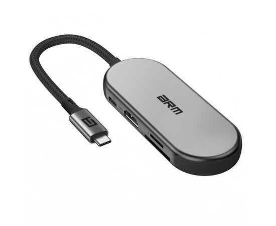 Концентратор Armorstandart USB-C to HDMI 4K, PD, 3USB, SD, microSD Grey (ARM69366), изображение 2 Концентратор Armorstandart USB-C to HDMI 4K, PD, 3USB, SD, microSD Grey (ARM69366), изображение 2