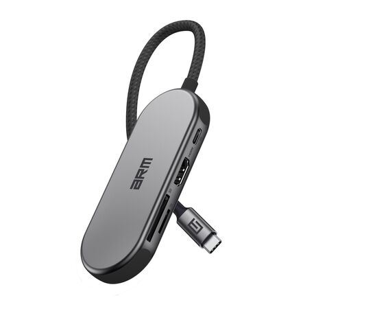 Концентратор Armorstandart USB-C to HDMI 4K, PD, 3USB, SD, microSD Grey (ARM69366), изображение 3 Концентратор Armorstandart USB-C to HDMI 4K, PD, 3USB, SD, microSD Grey (ARM69366), изображение 3