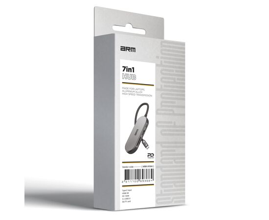 Концентратор Armorstandart USB-C to HDMI 4K, PD, 3USB, SD, microSD Grey (ARM69366), изображение 4 Концентратор Armorstandart USB-C to HDMI 4K, PD, 3USB, SD, microSD Grey (ARM69366), изображение 4