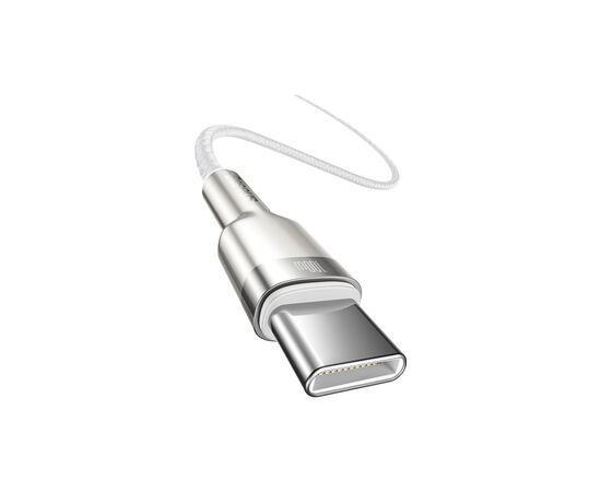 Дата кабель USB-C to USB-C 2.0 mCafule Metal PD 100W white Baseus (CATJK-D02), изображение 3 Дата кабель USB-C to USB-C 2.0 mCafule Metal PD 100W white Baseus (CATJK-D02), изображение 3