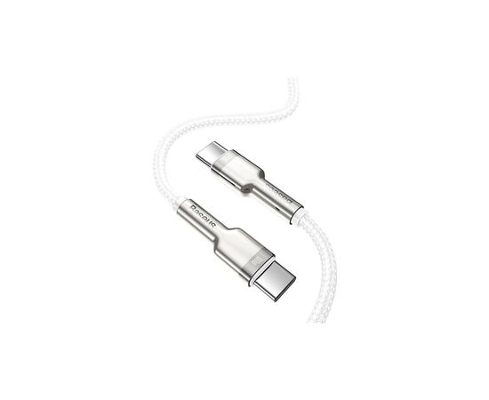 Дата кабель USB-C to USB-C 2.0 mCafule Metal PD 100W white Baseus (CATJK-D02), изображение 4 Дата кабель USB-C to USB-C 2.0 mCafule Metal PD 100W white Baseus (CATJK-D02), изображение 4