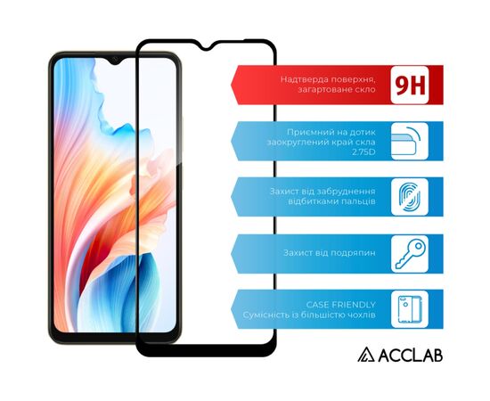 Скло захисне ACCLAB Full Glue Oppo A38 4G Black (1283126588570), зображення 3 Скло захисне ACCLAB Full Glue Oppo A38 4G Black (1283126588570), зображення 3