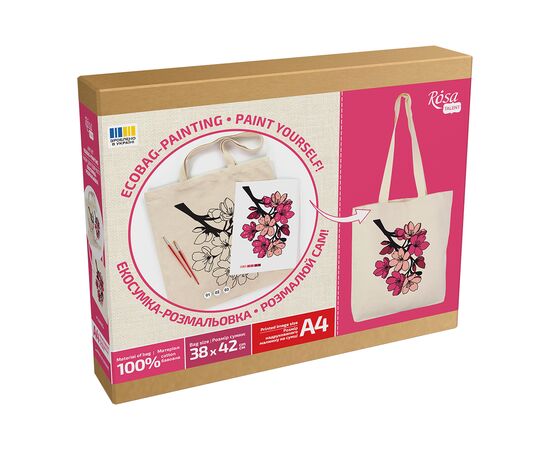 Набор для творчества Rosa Talent екосумка-розмальовка, Flowers, 38х42 см (4823098544623), изображение 3 Набор для творчества Rosa Talent екосумка-розмальовка, Flowers, 38х42 см (4823098544623), изображение 3