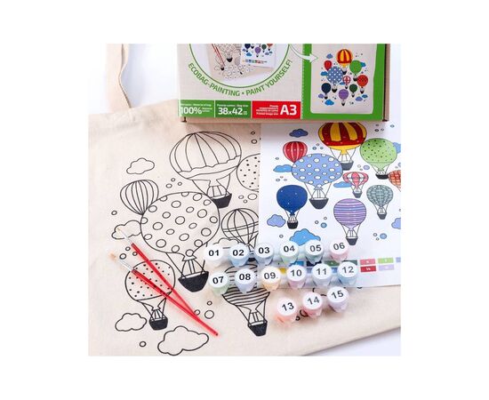 Набор для творчества Rosa Talent екосумка-розмальовка, Повітряні кулі, А3, 38х42 см (4823098541264), изображение 4 Набор для творчества Rosa Talent екосумка-розмальовка, Повітряні кулі, А3, 38х42 см (4823098541264), изображение 4