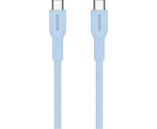 Дата кабель USB-C to USB-C 1.0m OnWire 60CL C-C 60W COLOR Braided 1m Light Blue Canyon (CND-CCAP60AB10LBL), изображение 2 Дата кабель USB-C to USB-C 1.0m OnWire 60CL C-C 60W COLOR Braided 1m Light Blue Canyon (CND-CCAP60AB10LBL), изображение 2