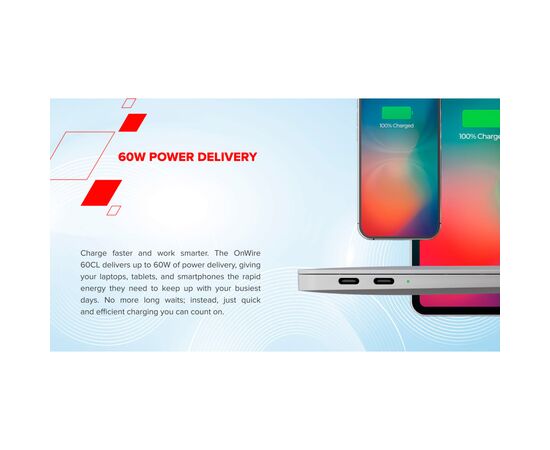 Дата кабель USB-C to USB-C 1.0m OnWire 60CL C-C 60W COLOR Braided 1m Light Blue Canyon (CND-CCAP60AB10LBL), изображение 4 Дата кабель USB-C to USB-C 1.0m OnWire 60CL C-C 60W COLOR Braided 1m Light Blue Canyon (CND-CCAP60AB10LBL), изображение 4