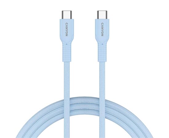 Дата кабель USB-C to USB-C 1.0m OnWire 60CL C-C 60W COLOR Braided 1m Light Blue Canyon (CND-CCAP60AB10LBL)