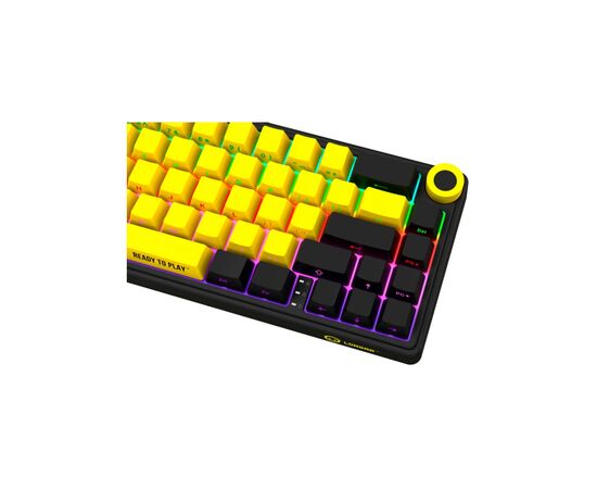Клавіатура Lorgar KBP70MW Pro RGB Wireless/Bluetooth/USB UA Black/yellow (LRG-KBP70MW-YL-US), зображення 6 Клавіатура Lorgar KBP70MW Pro RGB Wireless/Bluetooth/USB UA Black/yellow (LRG-KBP70MW-YL-US), зображення 6