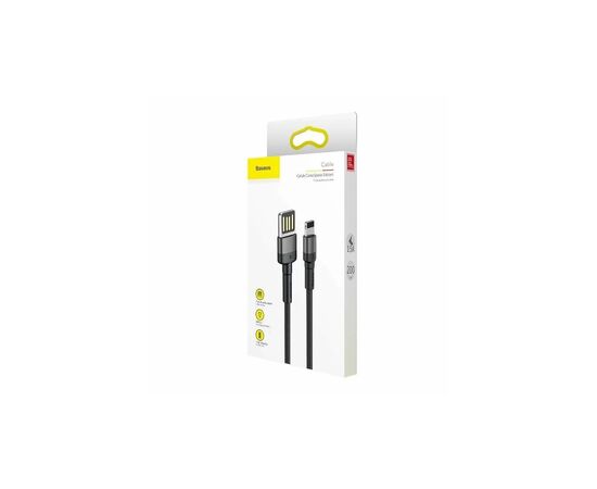 Дата кабель USB 2.0 AM to Lightning 2.0m Cafule grey+black Baseus (CALKLF-HG1), зображення 2 Дата кабель USB 2.0 AM to Lightning 2.0m Cafule grey+black Baseus (CALKLF-HG1), зображення 2