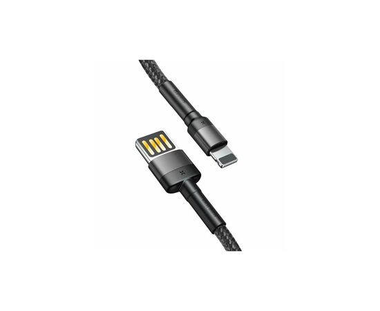 Дата кабель USB 2.0 AM to Lightning 2.0m Cafule grey+black Baseus (CALKLF-HG1), зображення 3 Дата кабель USB 2.0 AM to Lightning 2.0m Cafule grey+black Baseus (CALKLF-HG1), зображення 3