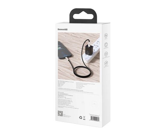 Дата кабель USB-C to Lightning 1.0m Cafule Metal PD 20W black Baseus (CATLJK-A01), изображение 5 Дата кабель USB-C to Lightning 1.0m Cafule Metal PD 20W black Baseus (CATLJK-A01), изображение 5