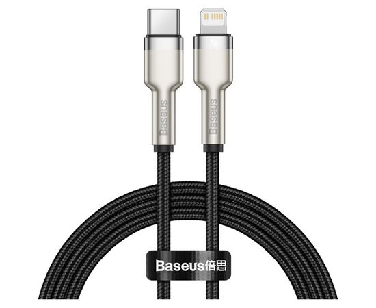 Дата кабель USB-C to Lightning 1.0m Cafule Metal PD 20W black Baseus (CATLJK-A01)