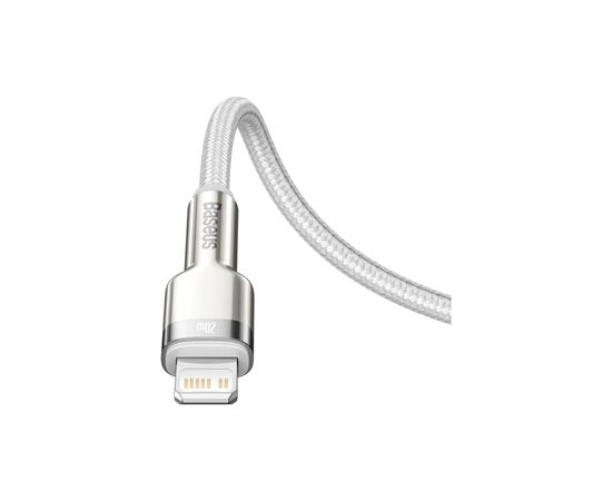 Дата кабель USB-C to Lightning 1.0m Cafule Metal PD 20W white Baseus (CATLJK-A02), изображение 5 Дата кабель USB-C to Lightning 1.0m Cafule Metal PD 20W white Baseus (CATLJK-A02), изображение 5