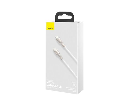 Дата кабель USB-C to Lightning 1.0m Cafule Metal PD 20W white Baseus (CATLJK-A02), изображение 9 Дата кабель USB-C to Lightning 1.0m Cafule Metal PD 20W white Baseus (CATLJK-A02), изображение 9