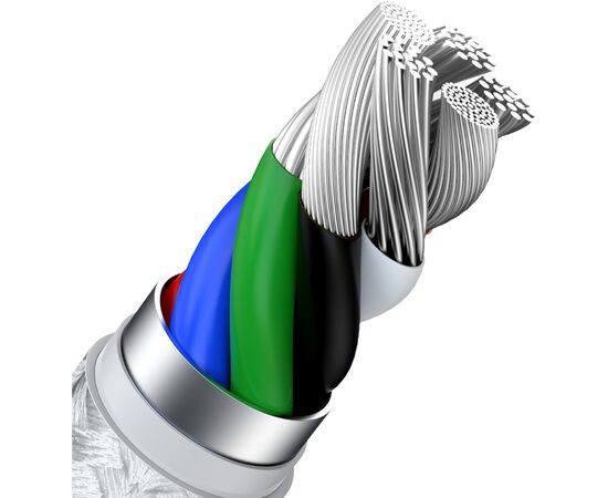 Дата кабель USB-C to Lightning 2.0m Cafule Metal PD 20W white Baseus (CATLJK-B02), изображение 8 Дата кабель USB-C to Lightning 2.0m Cafule Metal PD 20W white Baseus (CATLJK-B02), изображение 8