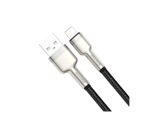 Дата кабель USB 2.0 AM to Lightning 1.0m Cafule Metal 2.4A black Baseus (CALJK-A01), изображение 2 Дата кабель USB 2.0 AM to Lightning 1.0m Cafule Metal 2.4A black Baseus (CALJK-A01), изображение 2