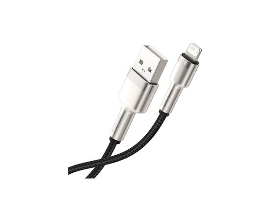 Дата кабель USB 2.0 AM to Lightning 1.0m Cafule Metal 2.4A black Baseus (CALJK-A01), изображение 3 Дата кабель USB 2.0 AM to Lightning 1.0m Cafule Metal 2.4A black Baseus (CALJK-A01), изображение 3