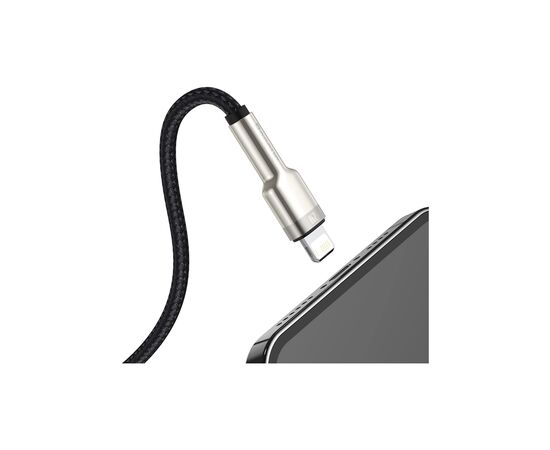 Дата кабель USB 2.0 AM to Lightning 1.0m Cafule Metal 2.4A black Baseus (CALJK-A01), изображение 4 Дата кабель USB 2.0 AM to Lightning 1.0m Cafule Metal 2.4A black Baseus (CALJK-A01), изображение 4