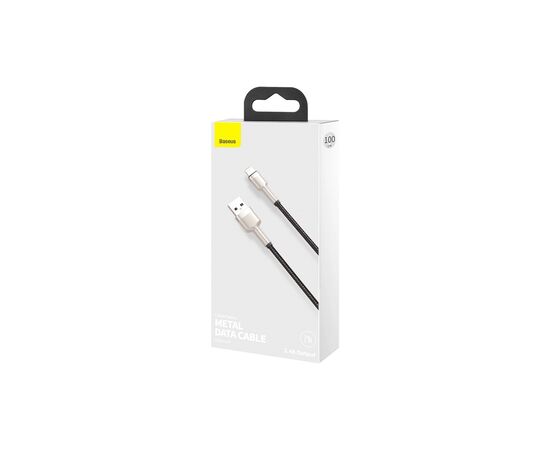 Дата кабель USB 2.0 AM to Lightning 1.0m Cafule Metal 2.4A black Baseus (CALJK-A01), изображение 7 Дата кабель USB 2.0 AM to Lightning 1.0m Cafule Metal 2.4A black Baseus (CALJK-A01), изображение 7