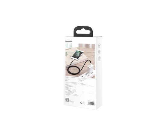 Дата кабель USB 2.0 AM to Lightning 1.0m Cafule Metal 2.4A black Baseus (CALJK-A01), изображение 8 Дата кабель USB 2.0 AM to Lightning 1.0m Cafule Metal 2.4A black Baseus (CALJK-A01), изображение 8