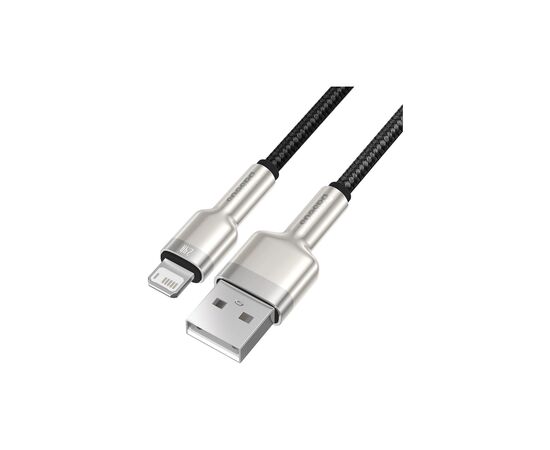 Дата кабель USB 2.0 AM to Lightning 1.0m Cafule Metal 2.4A black Baseus (CALJK-A01)