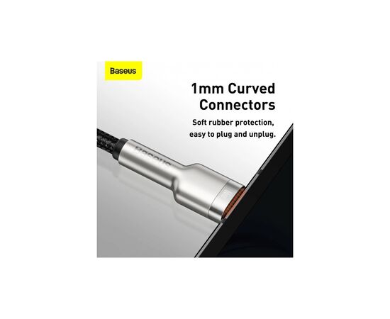 Дата кабель USB 2.0 AM to USB-C 1.0m Cafule Metal 66W black Baseus (CAKF000101), изображение 11 Дата кабель USB 2.0 AM to USB-C 1.0m Cafule Metal 66W black Baseus (CAKF000101), изображение 11