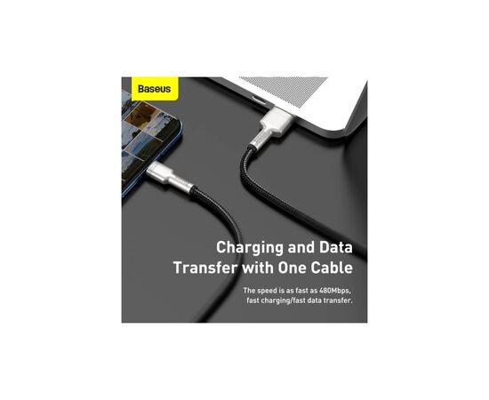 Дата кабель USB 2.0 AM to USB-C 1.0m Cafule Metal 66W black Baseus (CAKF000101), изображение 12 Дата кабель USB 2.0 AM to USB-C 1.0m Cafule Metal 66W black Baseus (CAKF000101), изображение 12
