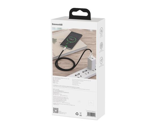 Дата кабель USB 2.0 AM to USB-C 1.0m Cafule Metal 66W black Baseus (CAKF000101), изображение 4 Дата кабель USB 2.0 AM to USB-C 1.0m Cafule Metal 66W black Baseus (CAKF000101), изображение 4