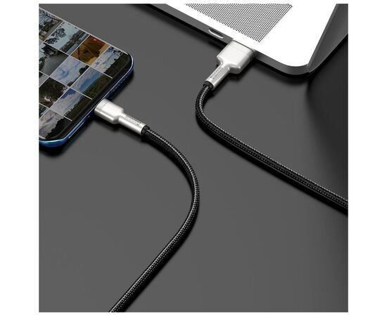 Дата кабель USB 2.0 AM to USB-C 1.0m Cafule Metal 66W black Baseus (CAKF000101), изображение 5 Дата кабель USB 2.0 AM to USB-C 1.0m Cafule Metal 66W black Baseus (CAKF000101), изображение 5
