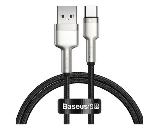 Дата кабель USB 2.0 AM to USB-C 1.0m Cafule Metal 66W black Baseus (CAKF000101)