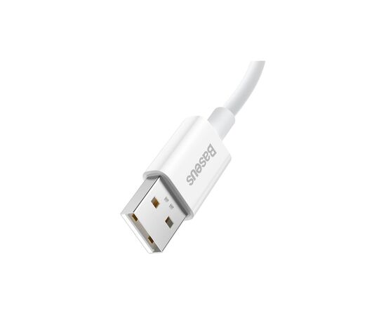 Дата кабель USB 2.0 AM to USB-C 1.0m Superior Fast Charging 60W white Baseus (CAYS000902), изображение 3 Дата кабель USB 2.0 AM to USB-C 1.0m Superior Fast Charging 60W white Baseus (CAYS000902), изображение 3