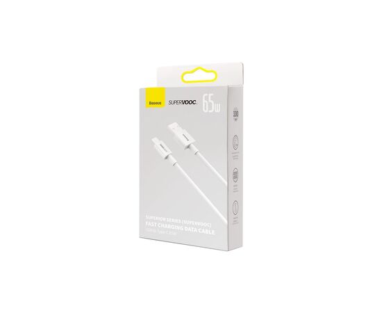 Дата кабель USB 2.0 AM to USB-C 1.0m Superior Fast Charging 60W white Baseus (CAYS000902), изображение 7 Дата кабель USB 2.0 AM to USB-C 1.0m Superior Fast Charging 60W white Baseus (CAYS000902), изображение 7