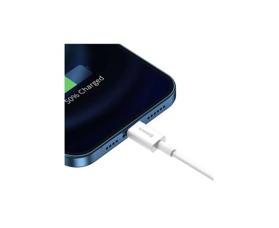 Дата кабель USB 2.0 AM to Lightning 1.5m Superior Fast Charging 2.4A white Baseus (CALYS-B02), изображение 4 Дата кабель USB 2.0 AM to Lightning 1.5m Superior Fast Charging 2.4A white Baseus (CALYS-B02), изображение 4