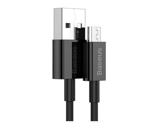 Дата кабель USB 2.0 AM to Micro 5P 2.0m Superior Fast Charging 2A black Baseus (CAMYS-A01), изображение 2 Дата кабель USB 2.0 AM to Micro 5P 2.0m Superior Fast Charging 2A black Baseus (CAMYS-A01), изображение 2