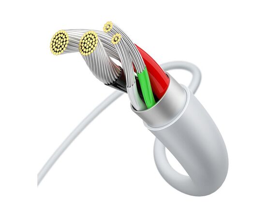 Дата кабель USB 2.0 AM to Micro 5P 2.0m Superior Fast Charging 2A white Baseus (CAMYS-A02), изображение 3 Дата кабель USB 2.0 AM to Micro 5P 2.0m Superior Fast Charging 2A white Baseus (CAMYS-A02), изображение 3
