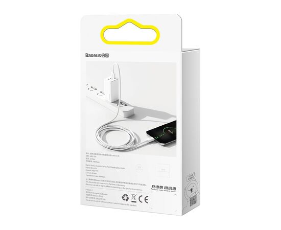 Дата кабель USB 2.0 AM to Micro 5P 2.0m Superior Fast Charging 2A white Baseus (CAMYS-A02), изображение 5 Дата кабель USB 2.0 AM to Micro 5P 2.0m Superior Fast Charging 2A white Baseus (CAMYS-A02), изображение 5