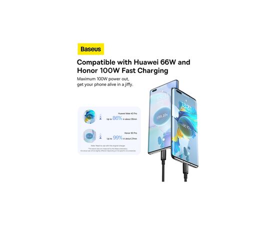 Дата кабель USB 2.0 AM to USB-C 1.0m Superior Fast Charging 100W cluster black Baseus (P10320102114-00), изображение 11 Дата кабель USB 2.0 AM to USB-C 1.0m Superior Fast Charging 100W cluster black Baseus (P10320102114-00), изображение 11