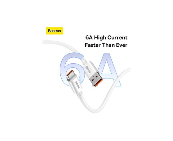 Дата кабель USB 2.0 AM to USB-C 2.0m Superior Fast Charging 100W moon white Baseus (P10320102214-03), изображение 12 Дата кабель USB 2.0 AM to USB-C 2.0m Superior Fast Charging 100W moon white Baseus (P10320102214-03), изображение 12