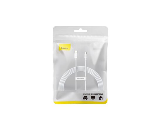 Дата кабель USB 2.0 AM to USB-C 2.0m Superior Fast Charging 100W moon white Baseus (P10320102214-03), изображение 2 Дата кабель USB 2.0 AM to USB-C 2.0m Superior Fast Charging 100W moon white Baseus (P10320102214-03), изображение 2