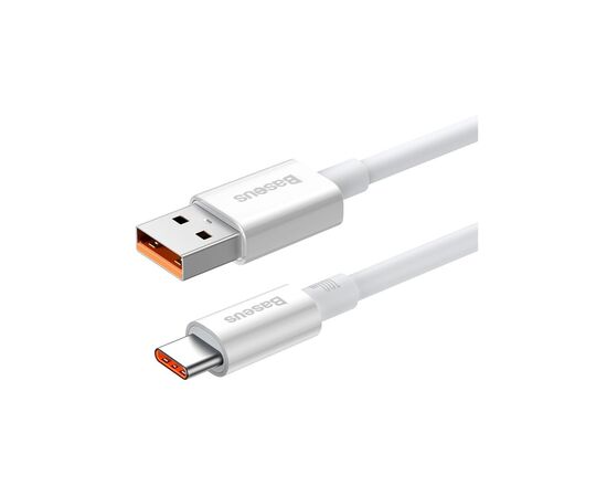Дата кабель USB 2.0 AM to USB-C 2.0m Superior Fast Charging 100W moon white Baseus (P10320102214-03), изображение 3 Дата кабель USB 2.0 AM to USB-C 2.0m Superior Fast Charging 100W moon white Baseus (P10320102214-03), изображение 3