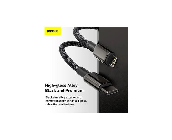 Дата кабель USB-C to Lightning 2.0m Tungsten Gold Fast Charging, PD 20W black Baseus (CATLWJ-A01), изображение 12 Дата кабель USB-C to Lightning 2.0m Tungsten Gold Fast Charging, PD 20W black Baseus (CATLWJ-A01), изображение 12