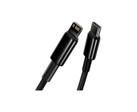 Дата кабель USB-C to Lightning 2.0m Tungsten Gold Fast Charging, PD 20W black Baseus (CATLWJ-A01), изображение 3 Дата кабель USB-C to Lightning 2.0m Tungsten Gold Fast Charging, PD 20W black Baseus (CATLWJ-A01), изображение 3