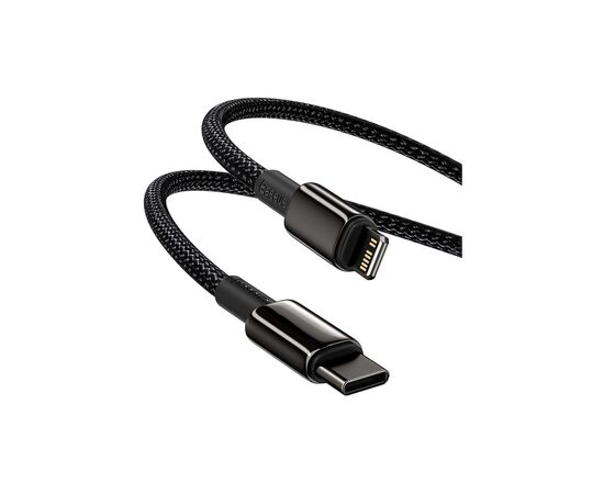Дата кабель USB-C to Lightning 2.0m Tungsten Gold Fast Charging, PD 20W black Baseus (CATLWJ-A01), изображение 4 Дата кабель USB-C to Lightning 2.0m Tungsten Gold Fast Charging, PD 20W black Baseus (CATLWJ-A01), изображение 4