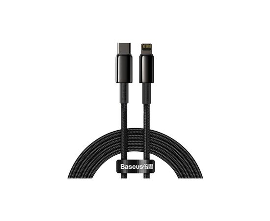 Дата кабель USB-C to Lightning 2.0m Tungsten Gold Fast Charging, PD 20W black Baseus (CATLWJ-A01), изображение 6 Дата кабель USB-C to Lightning 2.0m Tungsten Gold Fast Charging, PD 20W black Baseus (CATLWJ-A01), изображение 6