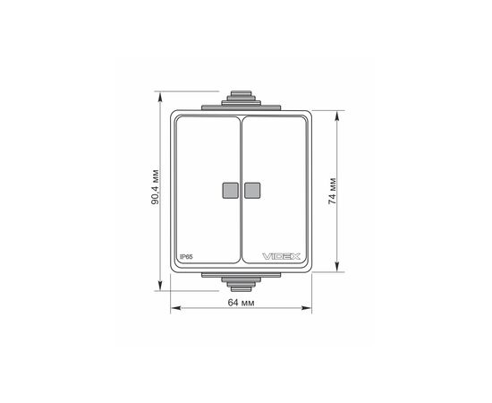 Выключатель Videx BINERA IP65 наружный 2кл с подсветкой, изображение 4