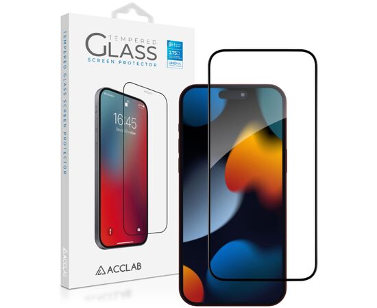 Стекло защитное ACCLAB Full Glue ESD Apple iPhone 15 Pro Max Black 6,7" (1283126577260)