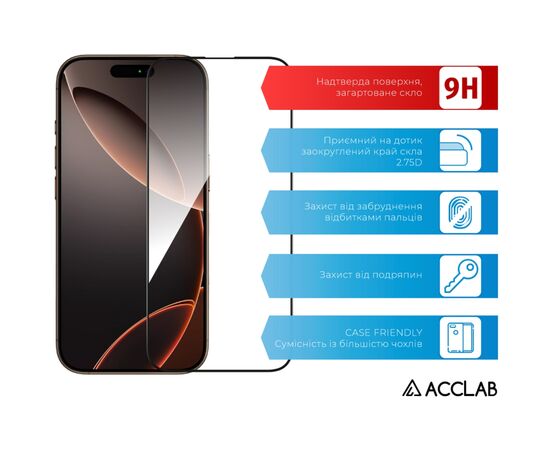 Скло захисне ACCLAB Full Glue Apple iPhone 16 Pro Max Black (1283126593284), зображення 3 Скло захисне ACCLAB Full Glue Apple iPhone 16 Pro Max Black (1283126593284), зображення 3