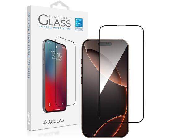 Стекло защитное ACCLAB Full Glue Apple iPhone 16 Pro Max Black (1283126593284)